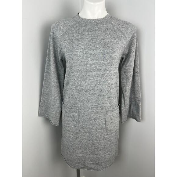Garnet Hill French Terry Day Tunic Dress Heathered Gray XS - Picture 1 of 6